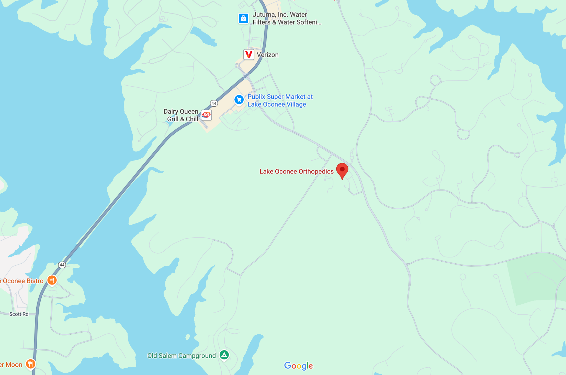 Lake Oconee Orthopedics Location Map - Click to view in Google Maps